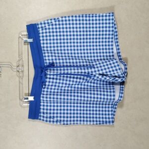 01515 Draper James cobalt blue check Natalie shorts 1X NWT